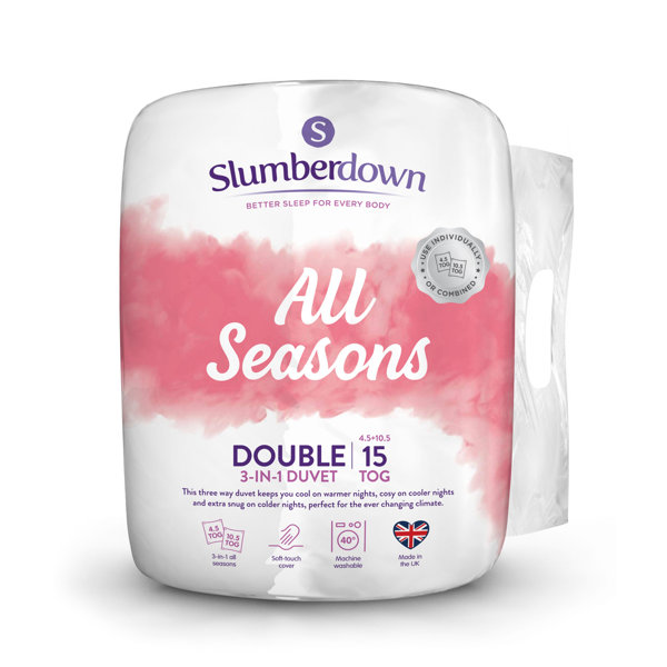 Slumberdown All Seasons 15 Tog (10.5 + 4.5 Tog) Duvet & Reviews